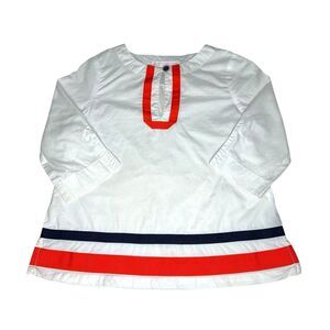 Janie and Jack Orange & Navy Tunic  Size 12-18 months